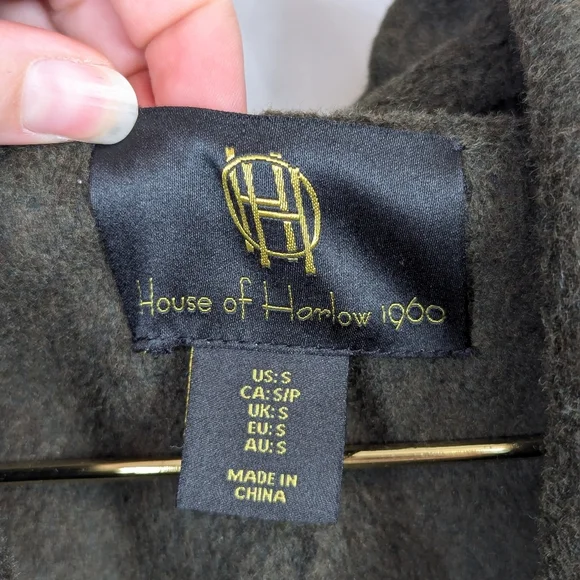 House Of Harlow Cropped Wool Blend Jacket Coat - Size Small - Picture 5 of 8